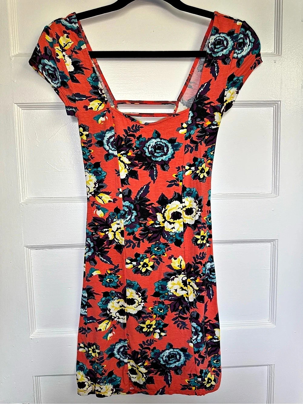 Free People Intimately Floral Lace-Up Back Bodycon Mini Dress Indie Sleaze XS